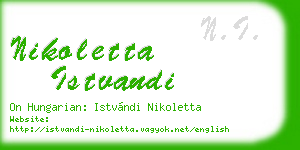 nikoletta istvandi business card